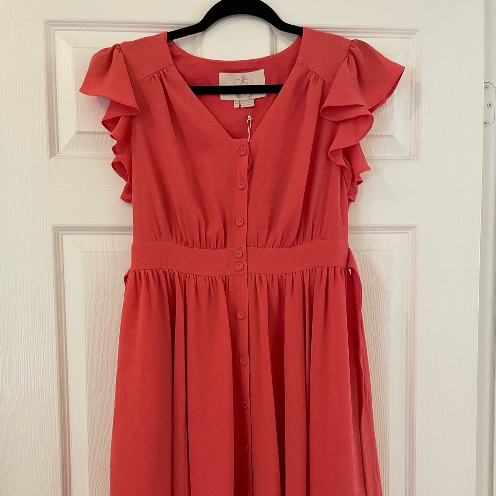 GAL MEETS GLAM Bree Coral Fit and Flare Dress